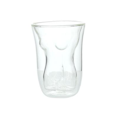 China New Creative High Borosilicate Double Wall Glass Double Layer Glass Juice Beer Water Cup For Home Restaurant Bar Hotel Modern for sale