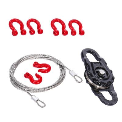 China Vehicles & Remote Control Toys 3 in 1 Rescue Gear Winch Snatch Pulley D-Ring Hook Tow Chain For TRX4 Hsp Redcat Rc4Wd Tamiya Axial SCX10 D9 for sale