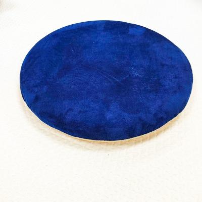 China Professional Blue Velvet Massage Circle Memory Foam Cushion Solid Soft Seat Pad for sale