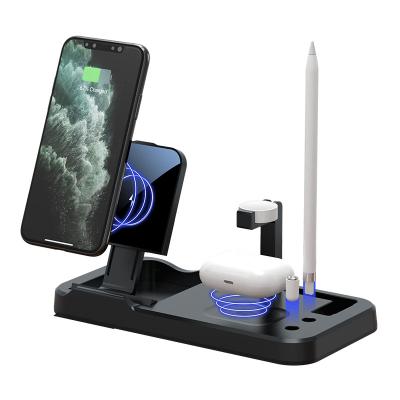 China For IOS Pencil/watch/airpods/apple Multi-Function 4 in 1 Wireless Charger Bracket Mobile Phone Watch Airpods Stylus Fast Charging Stand for sale