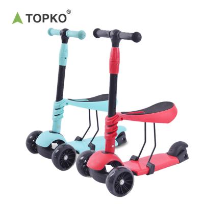 China TOPKO Height Adjustable Hot Selling New Handlebar Design Customized Adjust Seat Height Kids Child Foldable Scooter for sale