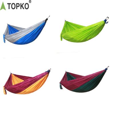 China TOPKO Antifraying Travel Beach Parachute Hammock with 2 Tree Straps 2 Steel Carabiners for sale