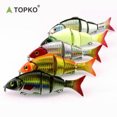 China TOPKO Plastic Steel Bionic Multi Joint Fishing Lure For Sea Fishing Minnow Artificial Hard Lures for sale