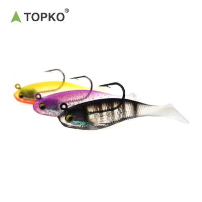 China TOPKO Factory Wholesale Custom PVC Factory Wholesale Soft Lead Fish Back Hook 75mm 8.7g Fishing Lure Bait for sale