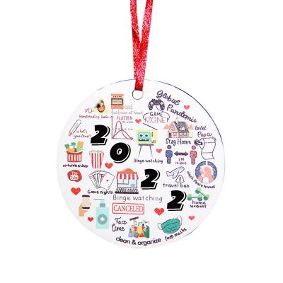 China 2022 Custom Blank Sublimation Ceramic Christmas Ball Pendant Ball Jewelry Custom Ceramic Jewelry - Round for sale