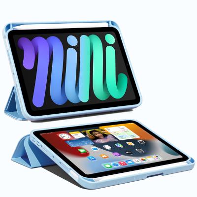 China For iPad Mini 6 2022 New PU Leather Smart Cover For iPad Mini 6 Tablets Case For iPad Mini 6 With Pencil Holder for sale