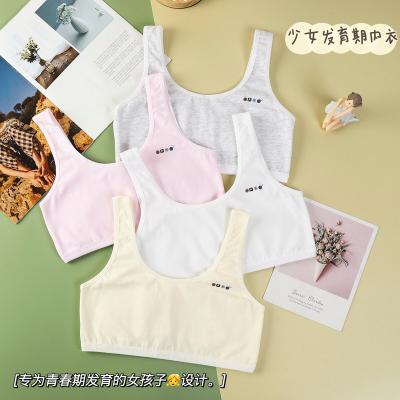 China Wholesale Comfortable Multicolor Soft Student Cotton Puberty Vest Elastic Seamless Bra QUICK DRY Culture for sale