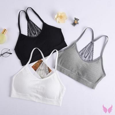 China 6655 QUICK DRY Women's Seamless Sports Bra Ladies Clothing Yoga Fitness Bra Fashion High School College Students Underwear Set for sale