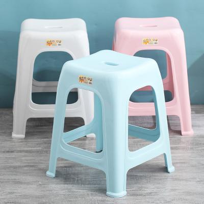 China Cartoon Stool Children's Chair Plastic Thickened Home Stool Stool Simple Stretch Nordic Style Adult Square Candy Color Highs for sale