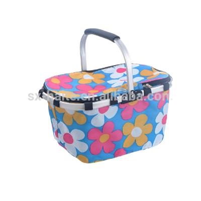 China Sustainable Oxford Cloth Shopping Market Folding Leisure Picnic Basket for sale