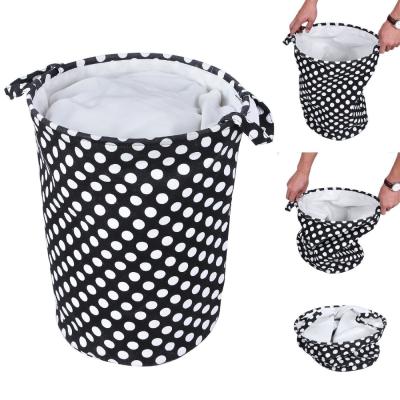 China Durable Cloth Storage Bucket Collapsible Bins With Totes Pop Up Laundry Basket for sale