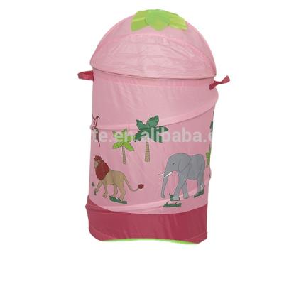 China Sustainable Cloth Collapsible Kids Storage Barrel With Cover for sale