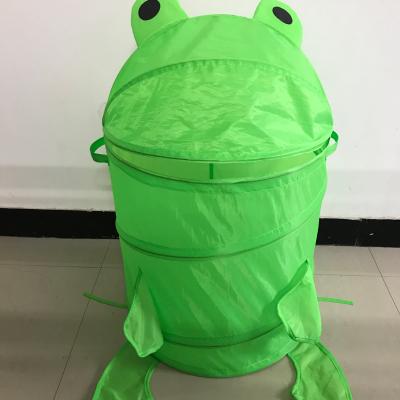 China Small minimalistic cartoon dirty laundry basket and cute toys frog storage basket for sale