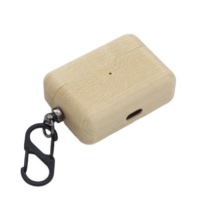 China For earbuds for airpods wooden case, luxury handmade simple wooden case for airpods pro for sale