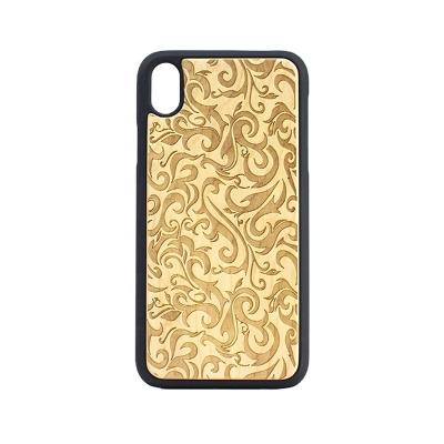 China Custom Anti-fall Laser Engraving Wooden Case Phone Cover For iPhone X/XR/XS/XS Max for sale