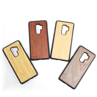 China Natural Engraving TPU+Wood/Bamboo Cell Phone Cover Wooden Case For Samsung Galaxy S9 Plus for sale