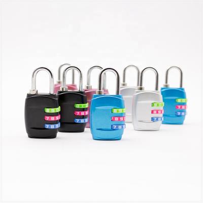 China Yiwu Combination Lock Gym Password Safe Zinc Alloy Padlock 3 Digital Luggage Combination Lock for sale