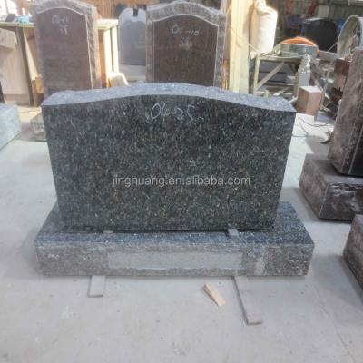 China American Style Hot Selling American Blue Pearl Granite Cheap Straight Headstone for sale