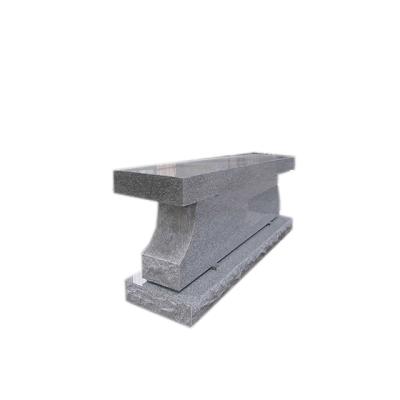 China Modern Cheap Bar Gray Granite Monuments Pedestal Bench For Graves Granite Bench Memorial Headstone For Cemetery for sale