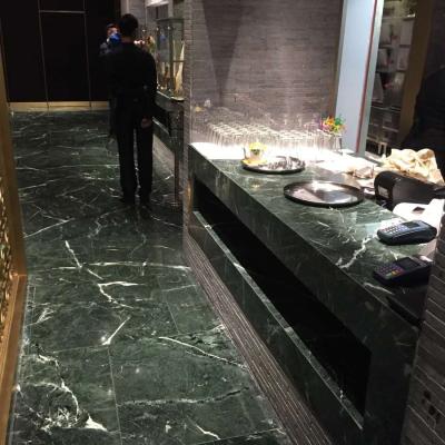 China Forest Marble Green With White Vein Modern Competitive Jade Green Marble Floor Tile for sale