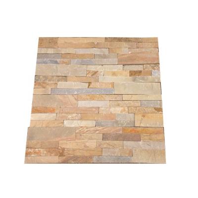 China Modern Cultured Natural Stone Yellow Slate Cut to Slate Veneer Slate for Exterior and Interior Decorative CALIFORNIA BUFF Wall Panel for sale