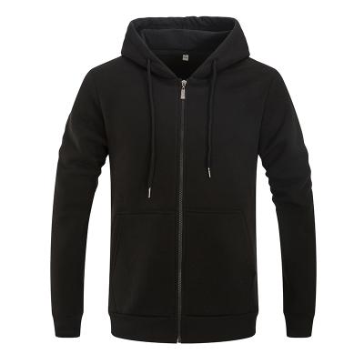 China Wholesale Anti-Shrink Premium Polyester Plain Zip Up Hooded Hoodies Sweatshirts Men Customized Pattern 100% Polyester Regular Sleeve Unlined for sale