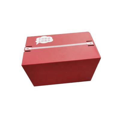 China Recycled Materials Custom Corrugated Zipper Tear Strip Box Easy Tear Express Packaging Paper Self Seal Box for sale