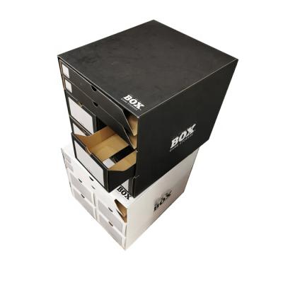 China Customized Recycled Materials And Colorful Printing Collapsible Paper Storage Box for sale