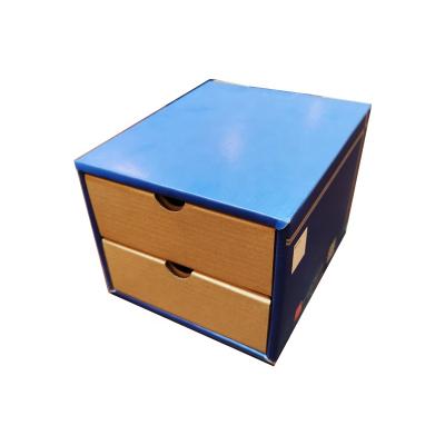 China Recycled Materials Paper Type Office Ingathering Crate Documents Storage Box Stationery Drawer Organizing Box for sale