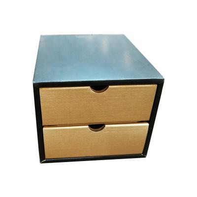 China Recycled Materials Paper Matching Simple Storage Cabinet Pull Out Combination Tools Drawer Box Stationery Corrugated Paper Storage Box for sale