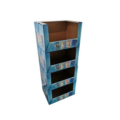 China Recycled Materials Factory Customized PDQ All Kinds Of Box Custom Corrugated Packaging Airport Display Rack Supermarket Display Box for sale