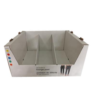 China Recycled Materials Wholesale Cardboard Display Tray With Stackable Dividers Display Box PDQ Trays For Joggers for sale