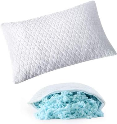 China Customized High Quality Anti Dust Mite Memory Foam Shredded Pillow With Bamboo Washable Zippered Cover For High Quality Mixed for sale