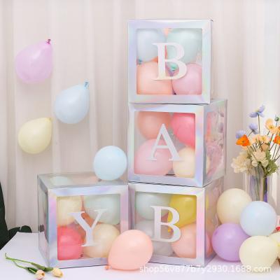 China BabyLove Letters Transparent Box Creative Birthday Internet Celebrity Balloon Confession Party Decoration Colorful Silver Wedding for sale