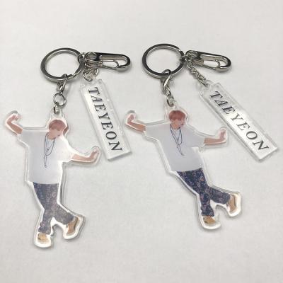 China Promotion Gifts Customized Kpop Luxury Transparent Acrylic Key Chain With Photo Book Insert for sale