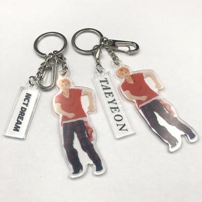 China Promotion Gifts Custom Laser Cut Photo Insert Printed Clear Acrylic Keychains Kpop Key Chain for sale