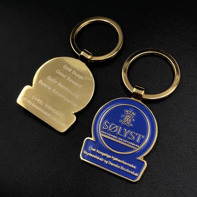 China Gifts / Keepsake / Sale Customized Key Chain Logo Gold Bar Plated Protective Mirror Charm for sale