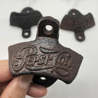 China Wholesale Custom Viable Black Color Beer Cast Metal Wall Mounted Bottle Opener for sale