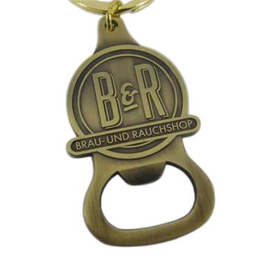 China Viable Promotional Custom Vintage Metal Unique Design Shape Beer Bottle Opener With Key Ring for sale