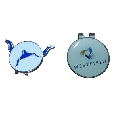 China custom wholesale 3D metal golf hat clip with customized enamel printing ball marker for sale