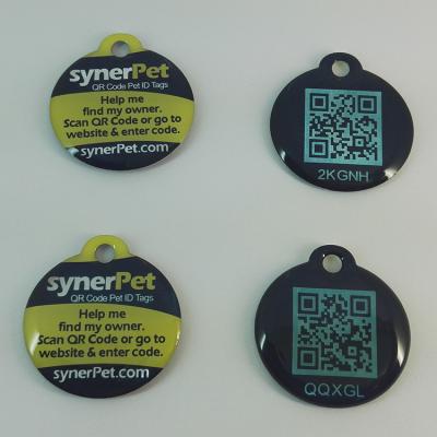 China Custom High Quality Anodized Aluminum Custom QR Code Pet Tag for sale