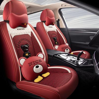 China business cushion seat cover/full ice car luxury universal leather silk canvas auto seat cover for sale