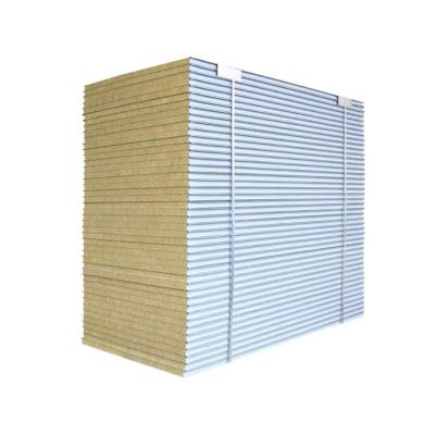 China Industrial Sound Proof Fire Proof Rock Wool Sandwich Wall And Roof Panel for sale