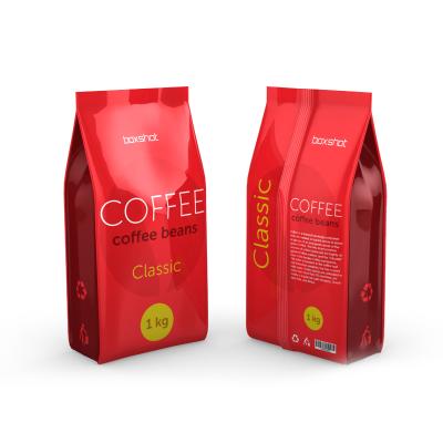 China Custom Printing Security Zipper Coffee Packaging Square Flat Bottom Plastic Bag for sale