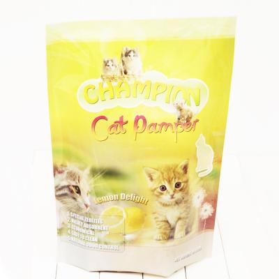 China ISO Moisture Proof Clean Factory Cat Litter Pet Food Zipper Aluminum Plastic Standing Pouch for sale