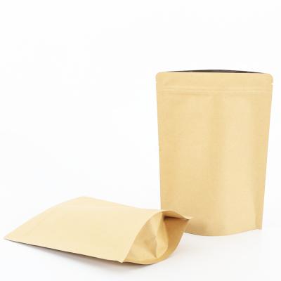 China Moisture Proof Stand Up Paper Kraft Paper Pouch Ziplock Bag for sale