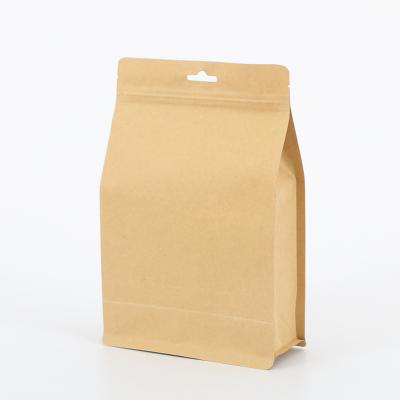 China Biodegradable Flat Bottom Stand Up Pouch Paper Zipper Tote Bags for sale