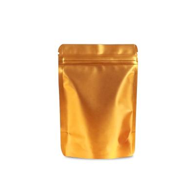 China Coffee and Tea Gold Aluminum Foil Stand Up Pouch Zipper Lock Food Packaging Bag Gold High Quality for sale