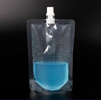 China Liquid Clear Stand Up Spout Pouch Packaging Bags For Beverage Shampoo Detergent Condition for sale