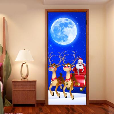 China Custom Wall Art Stickers Decorative Wholesale Decorative Door Sticker Merry Christmas Sticker for sale